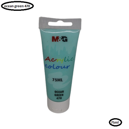 M&G Acrylic Colour Tube Ocean Green (470) 75 ML No: APLN6598
