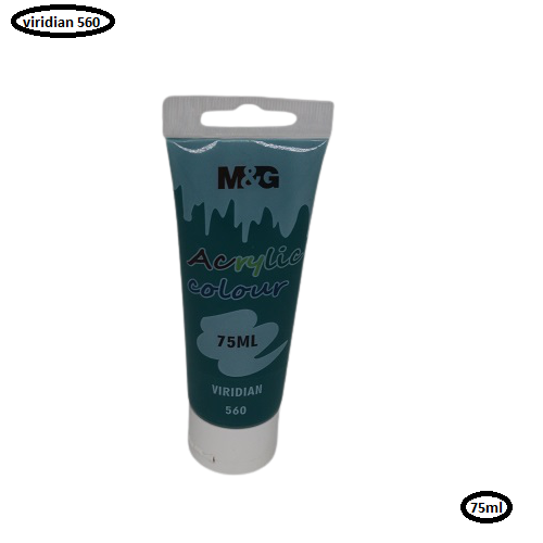 M&G Acrylic Colour Tube Viridian (560) 75 ML No: APLN6598