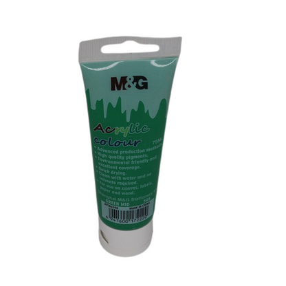 M&G Acrylic Colour Tube Green Mid (505) 75 ML No: APLN6598