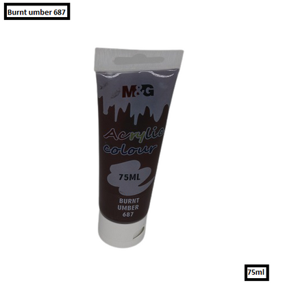 M&G Acrylic Colour Tube Burnt Umber (687) 75 ML No: APLN6598