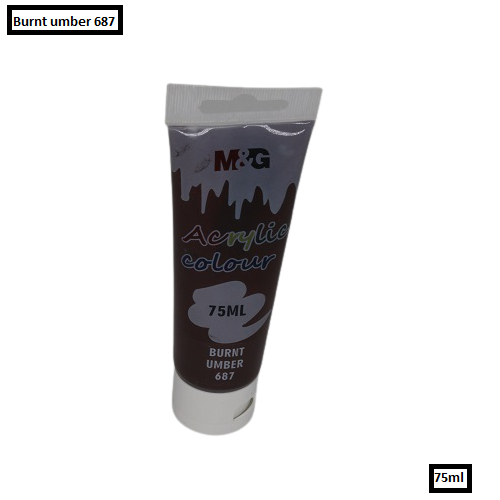 M&G Acrylic Colour Tube Burnt Umber (687) 75 ML No: APLN6598