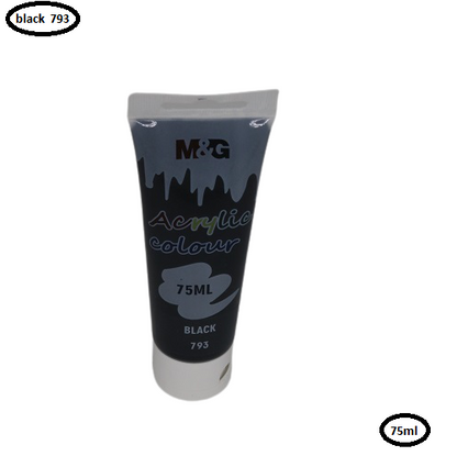 M&G Acrylic Colour Tube Black (793) 75 ML No: APLN6598