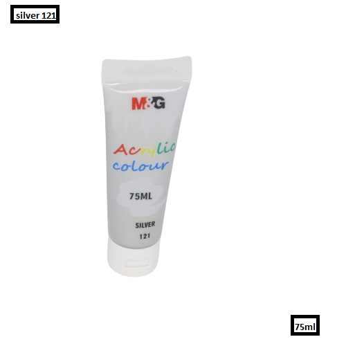 M&G Acrylic Colour Tube Silver (121) 75 ML No: APLN6598