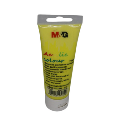 M&G Acrylic Colour Tube Lemon Yellow (215) 75 ML No: APLN6598