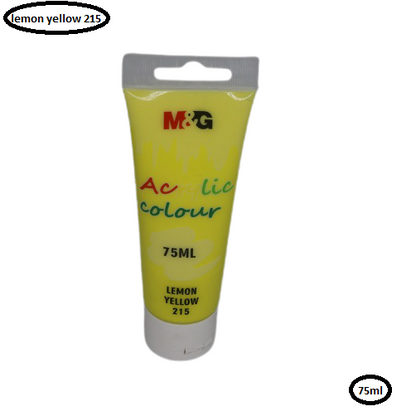 M&G Acrylic Colour Tube Lemon Yellow (215) 75 ML No: APLN6598