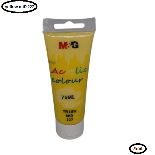 M&G Acrylic Colour Tube Yellow Mid (227) 75 ML No: APLN6598