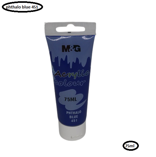 M&G Acrylic Colour Tube Phthalo Blue (451) 75 ML No: APLN6598