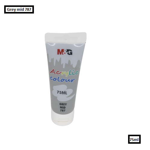 M&G Acrylic Colour Tube Grey Mid (787) 75 ML No: APLN6598