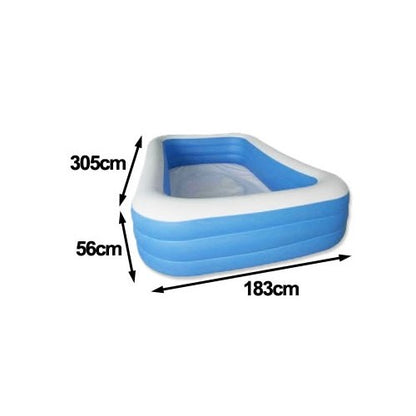 Bestway 10' x 72" x 22"/3.05m x 1.83m x 56cm Deluxe Blue Rectangular Family Pool