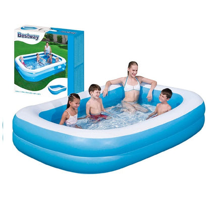 Bestway 8'7" x 69" x 20"/2.62m x 1.75m x 51cm Blue Rectangular Family Pool