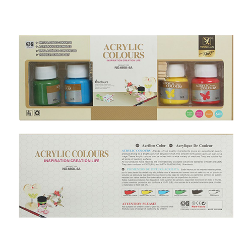Acrylic Colors - 6 Pcs