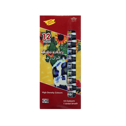 ألوان زجاجية من أوبيث، 12 أنبوب × 6 مل مع فرشاة فنان - رقم: X3068 