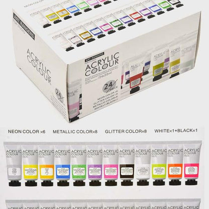 Art Rangers Pack of Acrylic Colors 24Tubes x 22ml No: FEA2422T-S2