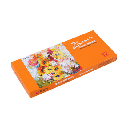 أنابيب أكريليك ملونة من إم آند جي، 12 لونًا، رقم 97601 