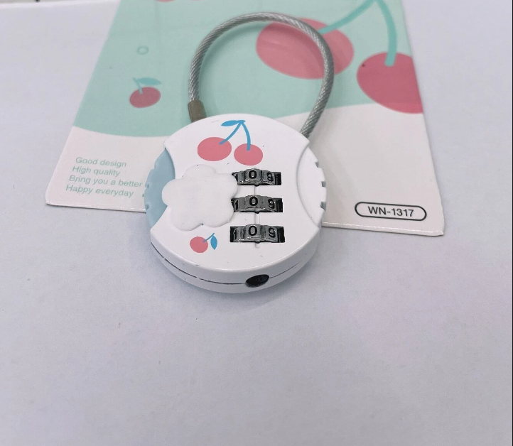 3 Digit Mini Password Lock Cute Fruits Theme T-Shirt Shape - No:WN0085