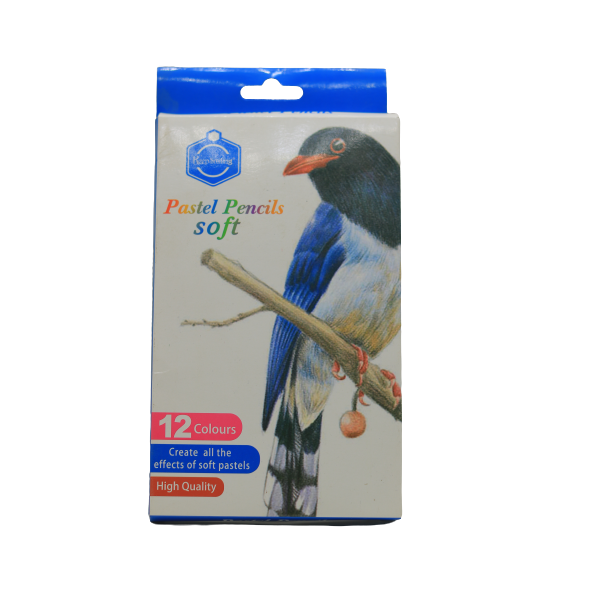 Keep Smiling Pack of 12 Soft Pastel Pencils - No:Tb-1020