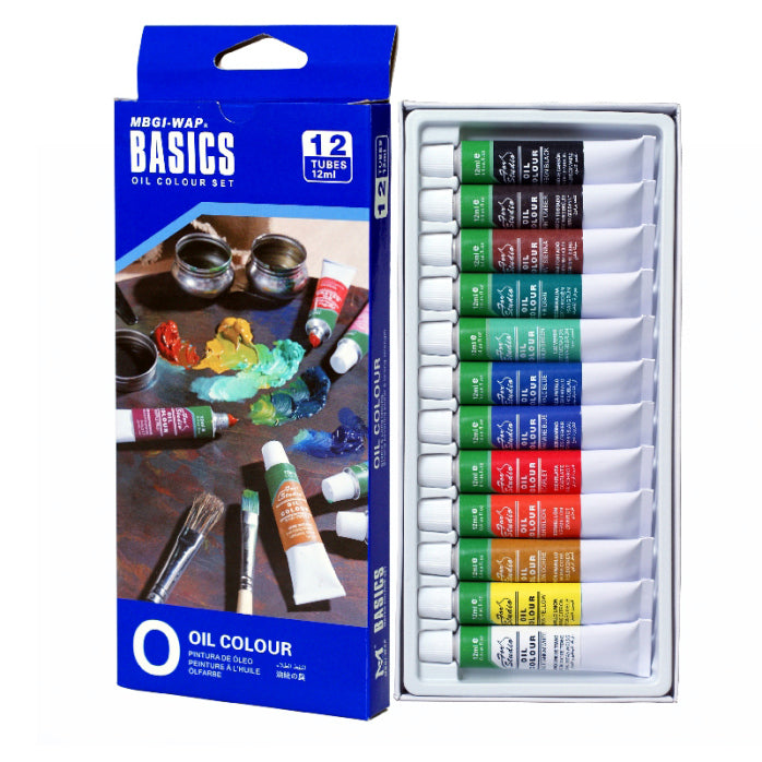 Pack of 12 Basics Oil colours - No:1212c-2