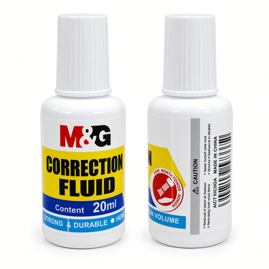 M&G Chenguang Correction Fluid 20ml – Quick-Drying White Correction Liquid for Writing Mistakes - 1pcs - No: ACFN0604