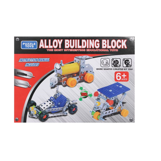 مجموعة ألغاز 3 في 1، مكعبات بناء معدنية، مناسبة للجنسين، من عمر 6 سنوات فما فوق - رقم: 592-2A 