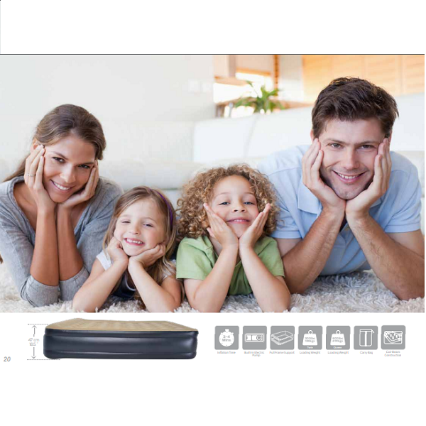 مرتبة هوائية ذاتية النفخ من جيلونج أفينلي / سرير ضيوف فردي لشخص واحد، 196 × 97 × 47 سم، مزودة بمضخة أوتوماتيكية مدمجة، لون بيج أنثراسيت - رقم: 24041EU