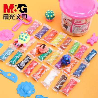 طين ملون غير سام من إم آند جي تشنغوانغ، 24 لونًا، طين خفيف للغاية من كوالالمبور - رقم المنتج: AKE04066