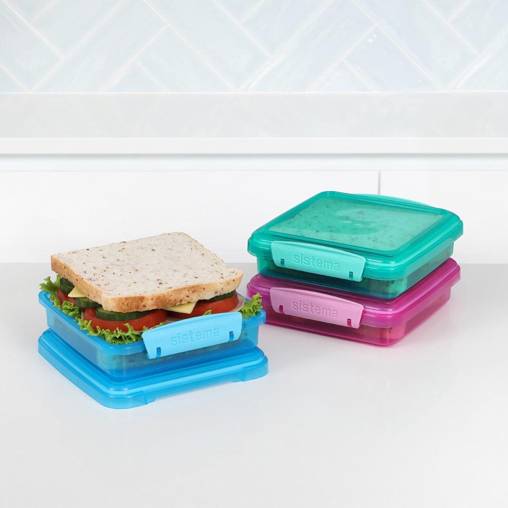 علبة غداء سيستيما، تشكيلة سندويشات، سعة 450 مل، خالية من مادة BPA - رقم: 31646