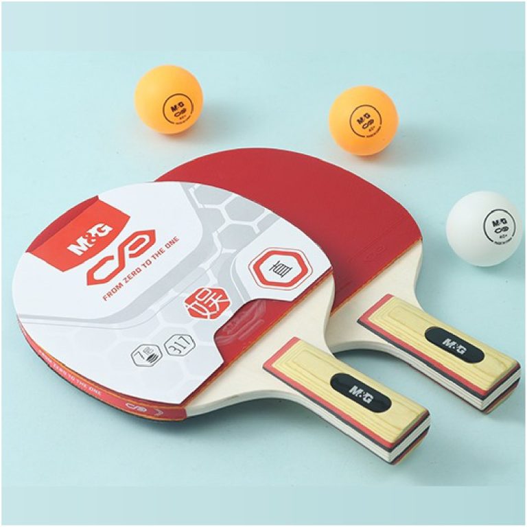 M&G Chenguang Table Tennis Racket Set with Carry Case – 2 Paddles, 3 Balls, Portable Ping Pong Set for Indoor & Outdoor Play - No:AST09317