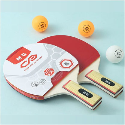 M&G Chenguang Table Tennis Racket Set with Carry Case – 2 Paddles, 3 Balls, Portable Ping Pong Set for Indoor & Outdoor Play - No:AST09317