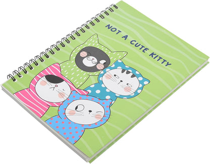 دفتر ياسين "قطط كثيرة"، 120 صفحة، 14×20 سم، مُجلّد بسلك حلزوني 