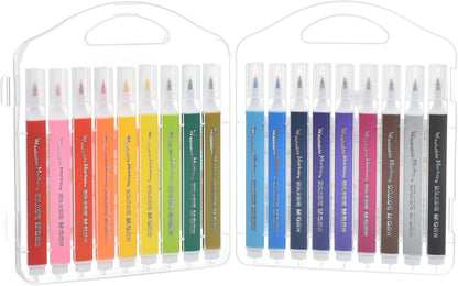 M&G Chenguang Food-Grade Water Color Pen Soft Brush Washable Creative and Flexible Art, Brush Tip, 18 Colors - No:ZCPN0384
