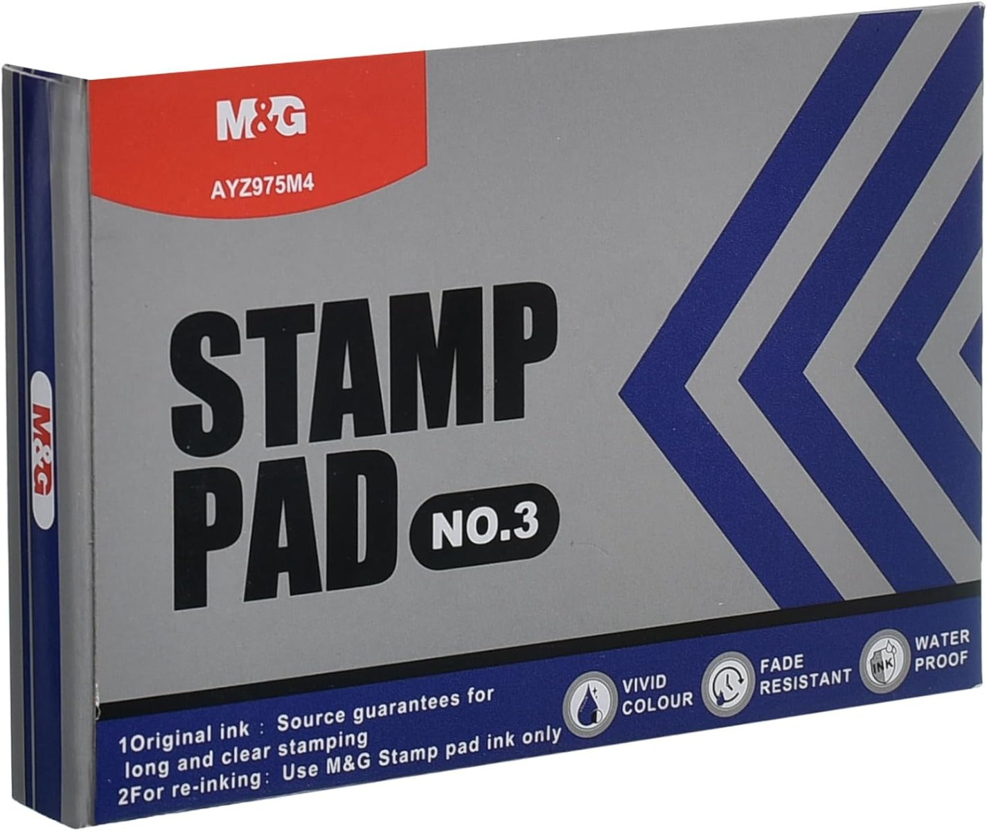 وسادة حبر M&amp;G Chenguang، رقم 3، حبر أزرق لطباعة واضحة في المكاتب وختم المستندات - رقم: AYZ975M4