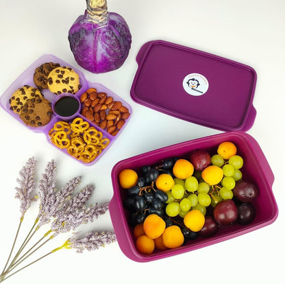 Banana Lunch Box 1.5L Doreen Dividers - Mauve