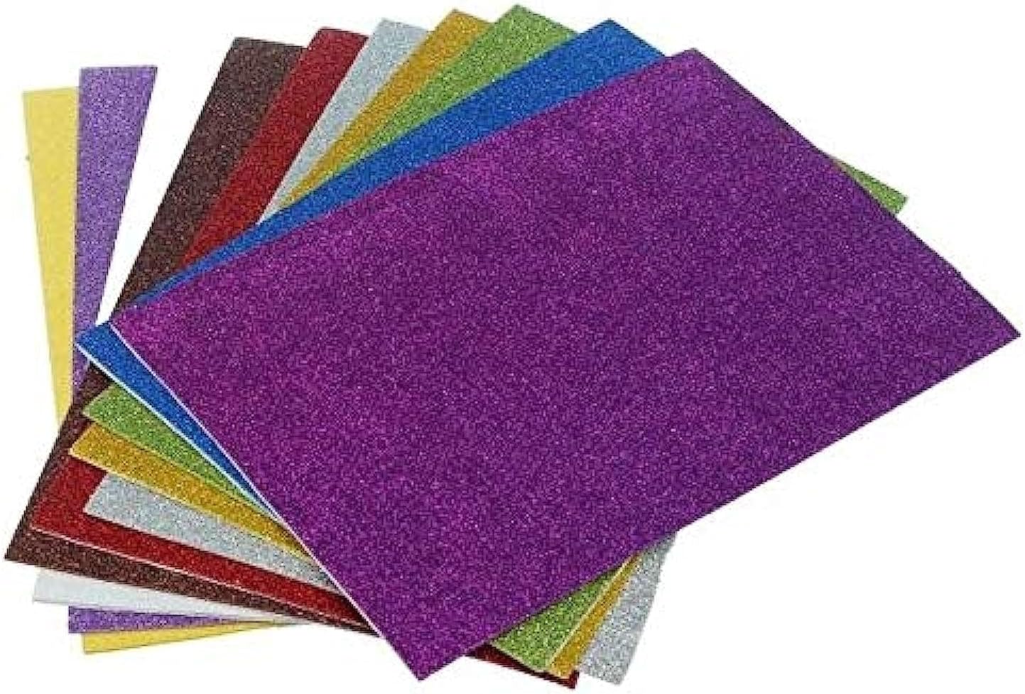 OU SHANG Glitter EVA Foam Sheets A4 Size – 10 Pieces, Sparkle Craft Foam Sheets for DIY, Arts & Crafts, School Projects & Decorations