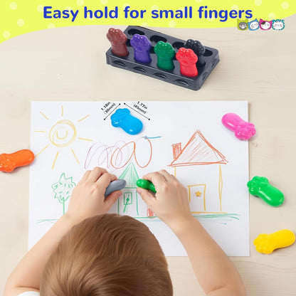 M&G Chenguang So Many Cats Claw Shaped Wax Crayon 12 Colors Bright and Safe Artistic Expression, SMC, Non-Toxic- No:AGMX4151