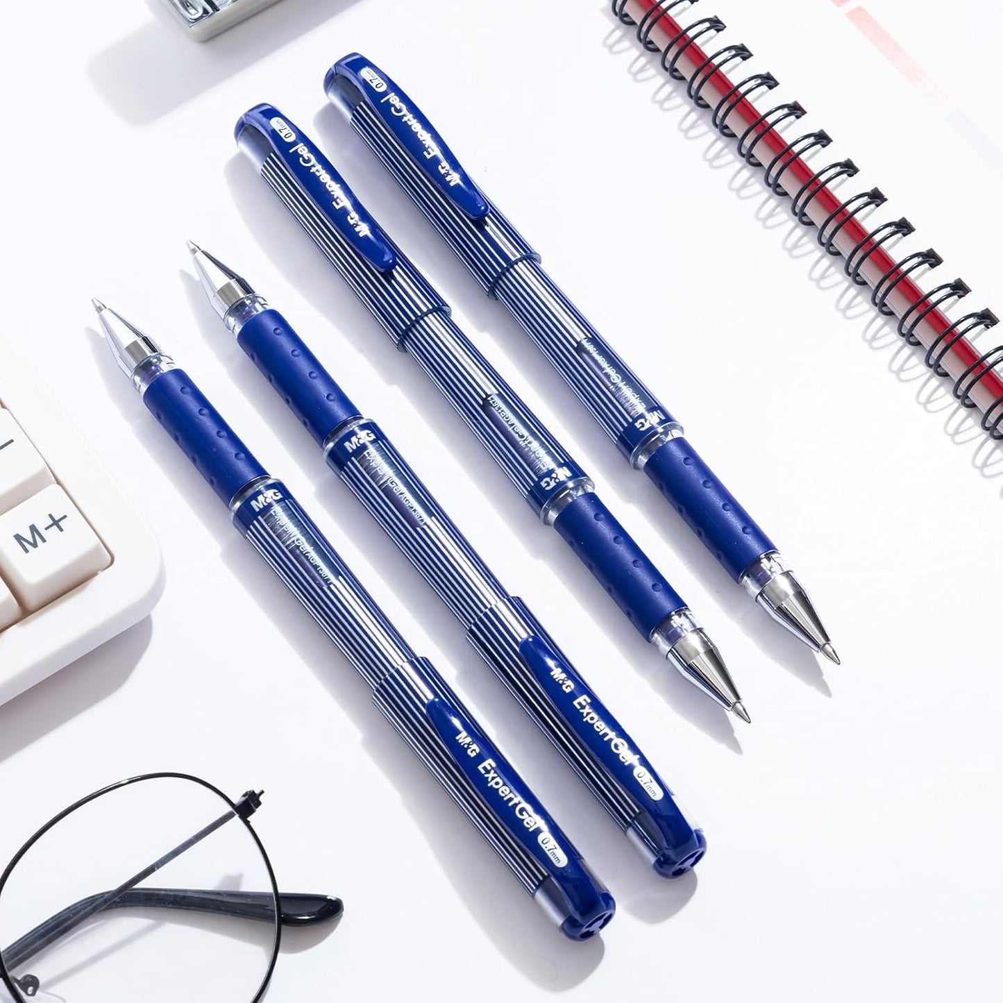 M&G Chenguang Pack of 2 Expert Gel Pen Set – 2 Blue Gel Pens, 0.7mm Bullet Tip - No: AGP136R2