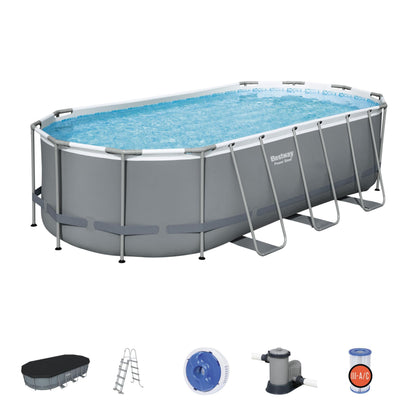 Bestway Power Steel Oval Frame Pool Complete Set with Filter Pump 549x274x122 cm - No: 56710