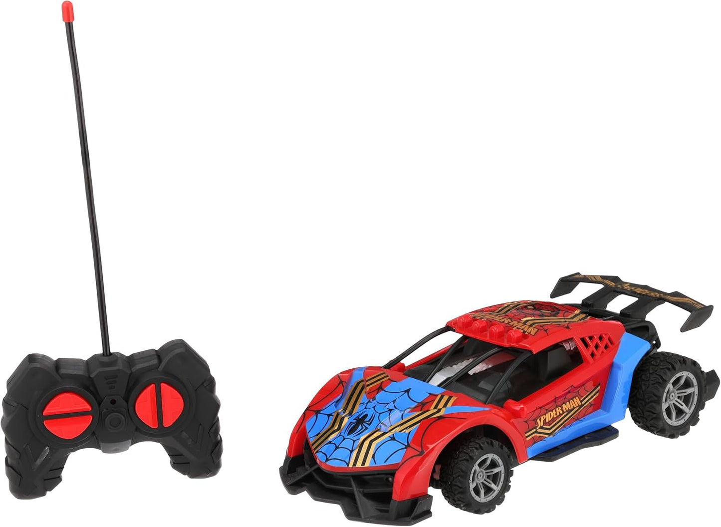 سيارة رياضية تعمل بجهاز تحكم عن بعد بمقياس 1:14، 4 قنوات، مزودة بإضاءة (بدون بطارية) (سبايدرمان) - رقم المنتج: H789
