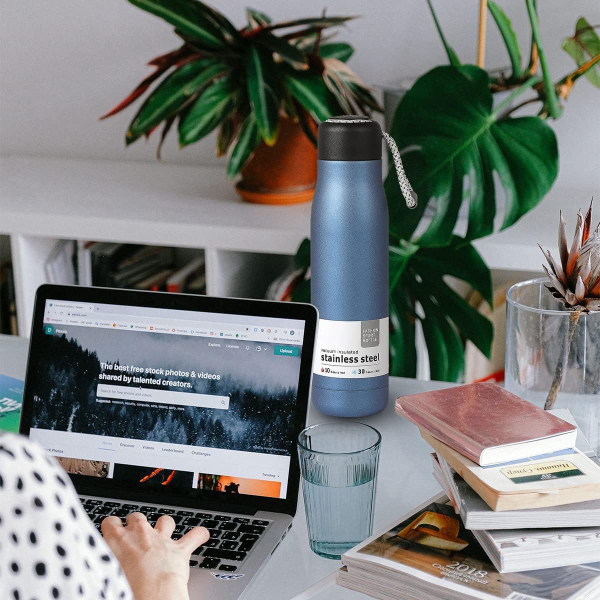 500ml Stainless Steel Vacuum Insulated Water Bottle with Carry Rope – Double Wall Thermal Flask | Hot & Cold Bottle