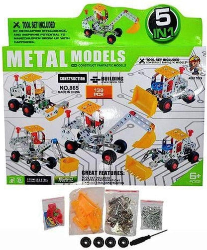 مجموعة ميكانو 5 في 1، 139 قطعة، نماذج معدنية للبناء واللعب - رقم: 865 