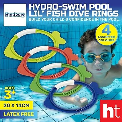 Bestway Diving Toys 4 Lil' Fish  Diving Rings and Toys - No:26009