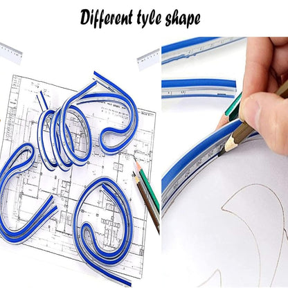 مسطرة منحنية من الفينيل، 60 سم، مسطرة منحنية فرنسية مرنة - رقم: FC-700 