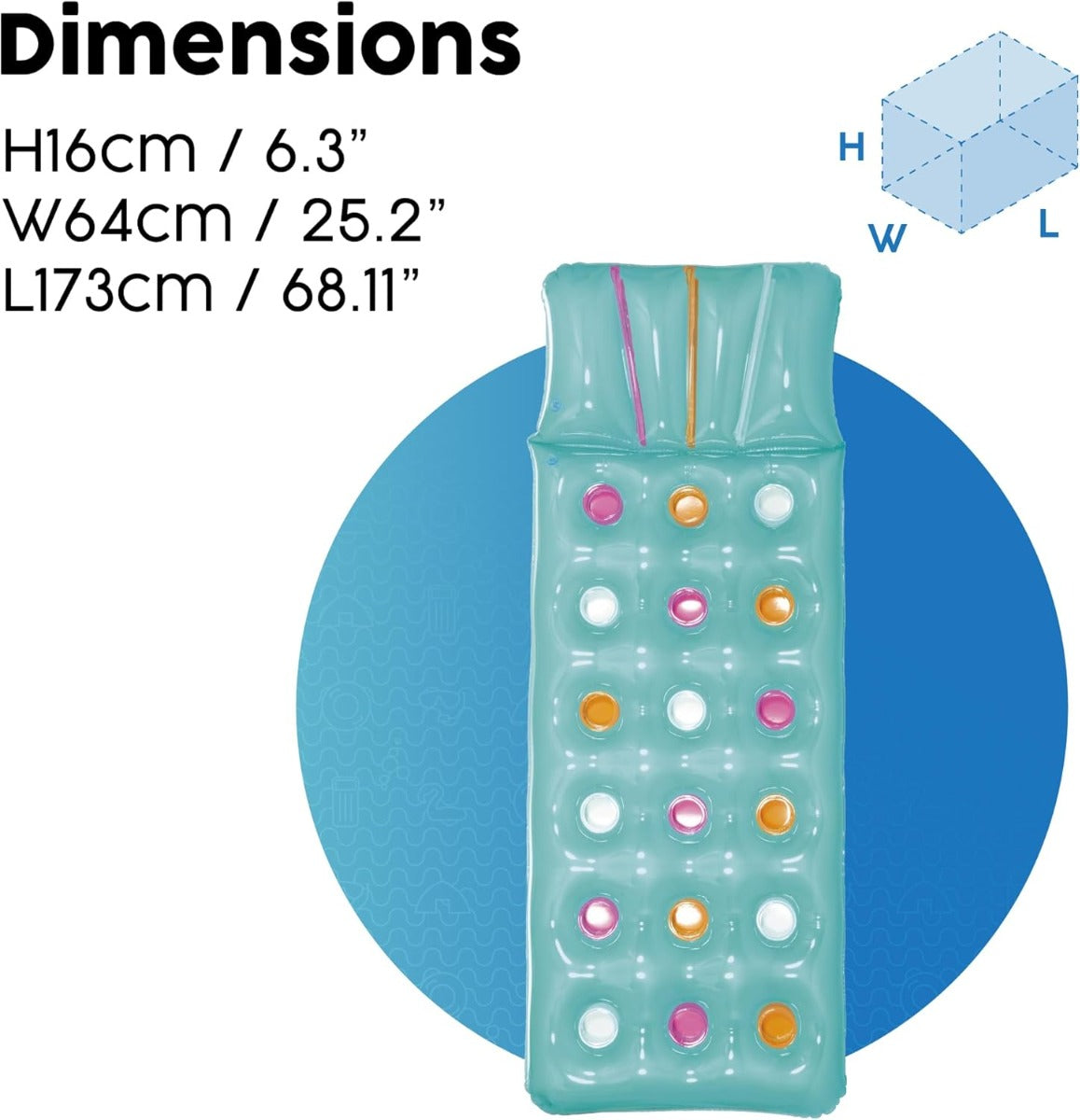 Bestway Summer Colors Floating Mat inflatable mattress with a pillow 188x71cm - No:43014