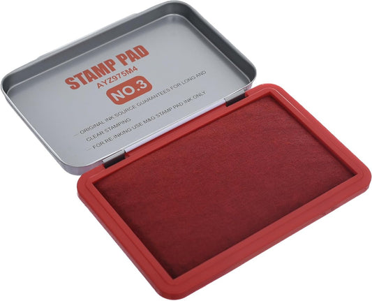 M&G Chenguang Stamp Pad, No.3 Red Ink for Clear Impressions in Office and Document Stamping - No:AYZ975M4