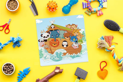 مجموعة أدوات الرسم بالألماس من دايموند دوتز، 28 سم × 28 سم - مجموعة حيوانات 2 × 2 - رقم المنتج: DBX044