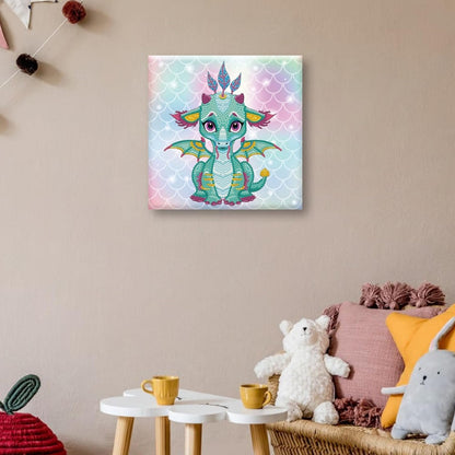 مجموعة رسم ماسية جزئية الحفر من دايموند دوتز، أرييل التنين الصغير - رقم: DBX.010