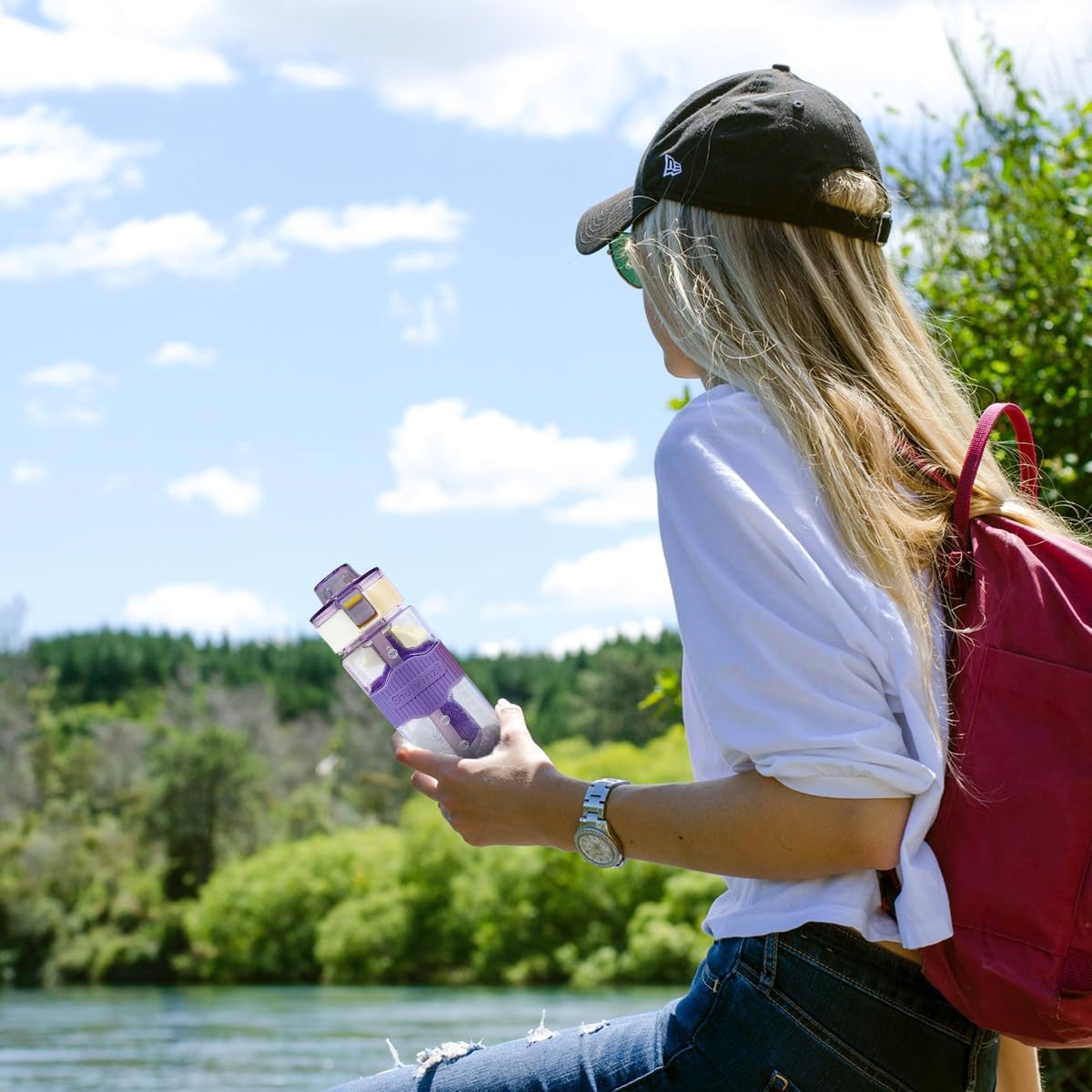 Water Bottle Leak-Proof Sport with Straw, Portable Fashion Outdoor - 500ml