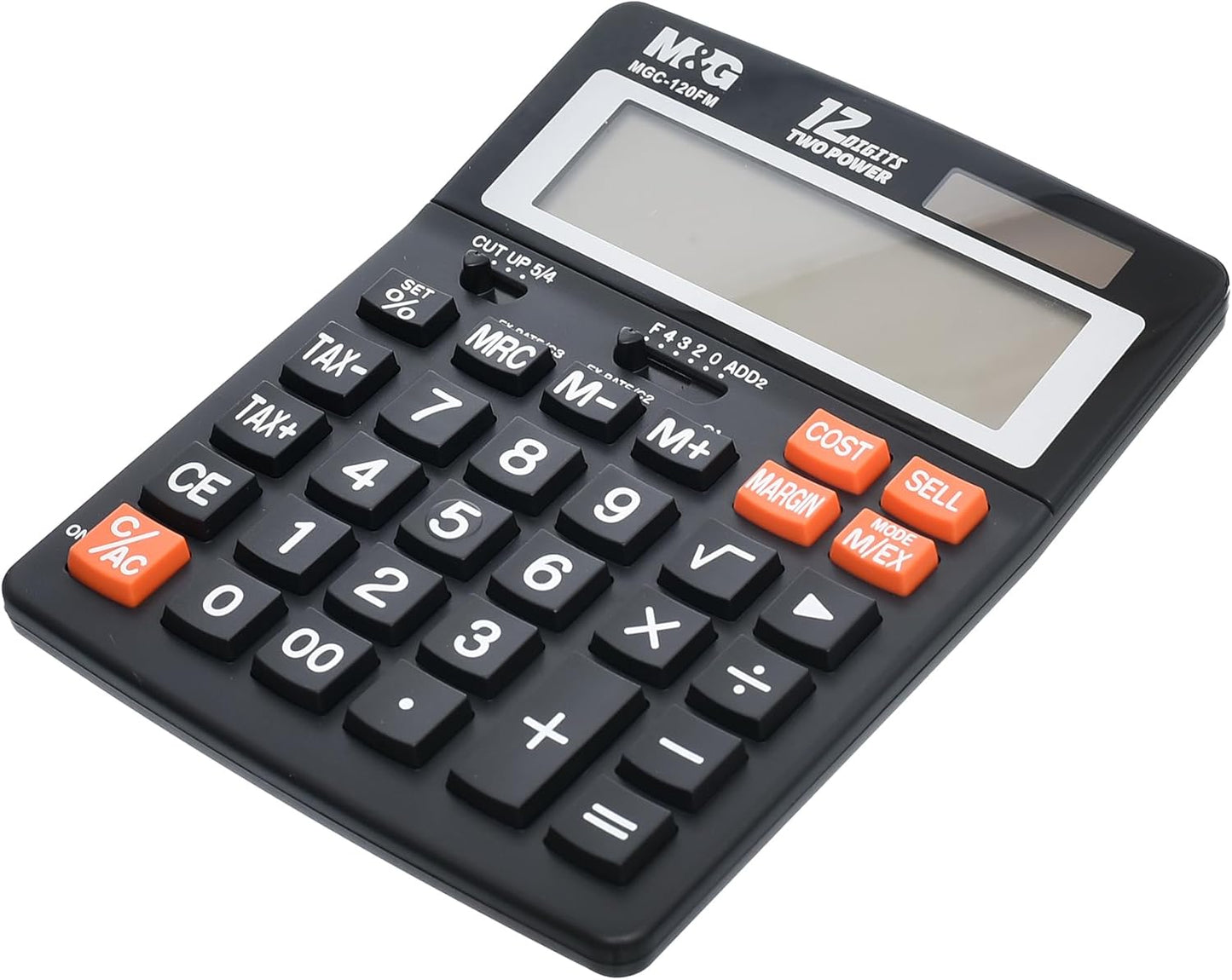 M&G Chengaung Desktop Calculator 12 Digits Two Power Source with Tax Function and Cost Sell Margin - No:ADG981K1
