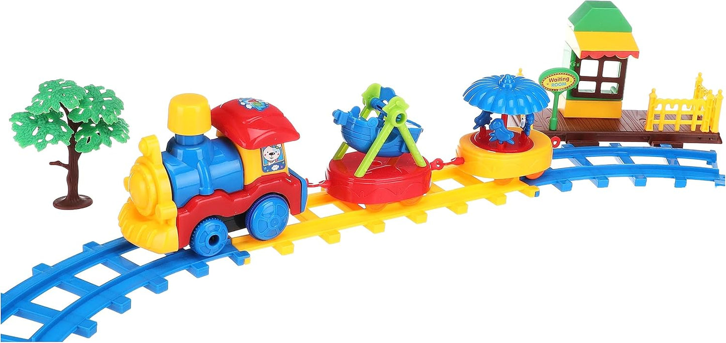 Assemble railcar with waiting room set of 17 pieces for kids - No:9991