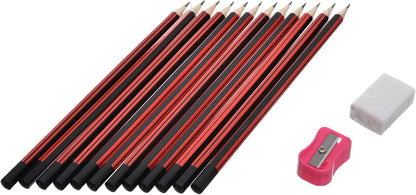 مقلمة أقلام رصاص M&amp;G Chenguang، HB، 12 قطعة + ممحاة ومبراة مجانية، رقم المنتج: AWP308D7 