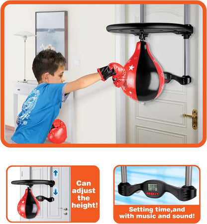Punching Bag,Over the Door Speed Bag Boxing Punching Game | Electronic Punch Counter - No:143881H